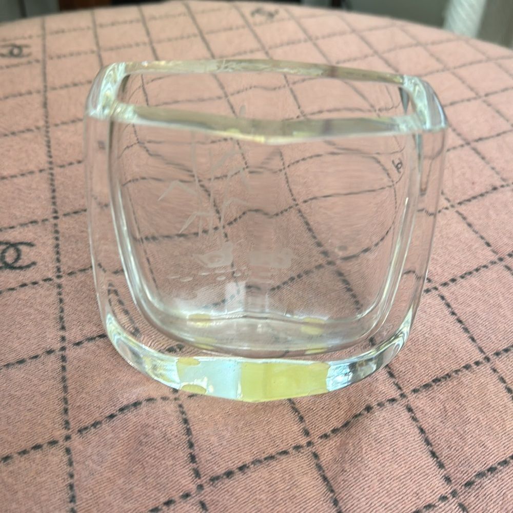Vintage Signed Kosta Boda Edenfalk Crystal 5” Vase Etched Ducks *Made In Sweden* - Picture 5 of 7